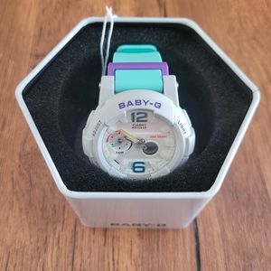 CASIO BABY-G G-LIDE Analog/Digital Tide Graph Wristwatch Teal/Purple New
